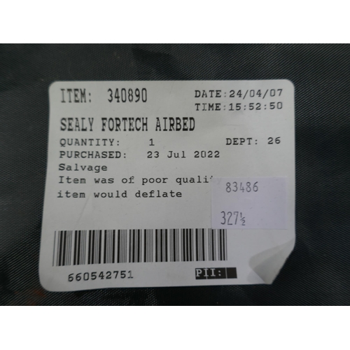 6195 - Sealy Fortech Airbed  with Built In Pump  *This Item Is Subject To Vat (327A-14)