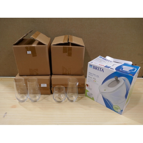 6231 - Brita Maxtra Xl Style Jug and Arka Glassware *This Item Is Subject To Vat (327A-262,265)