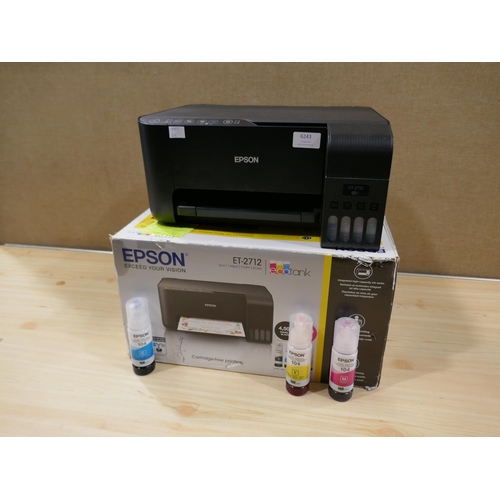 6243 - Epson Ecotank Et-2712 Printer, Original RRP £124.99 + Vat *This Item Is Subject To Vat (327A-249)