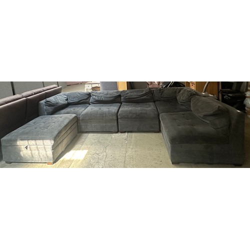 1470 - Tisdale 6Pc Sectional Dark Grey Fabric Sofa, Original RRP £1299.99 + Vat *This Item Is Subject To Va... 