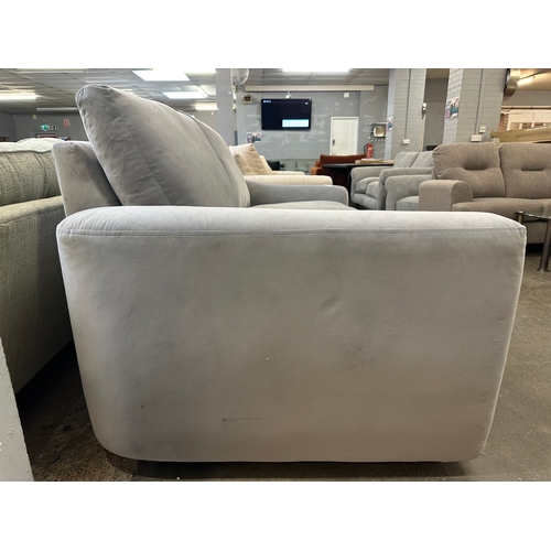 1458 - A grey velvet sofa bed - damaged frame