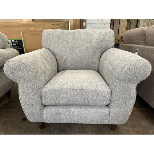 1417 - A grey flecked 2.5 seater sofa and armchair - minor frame damage to sofa