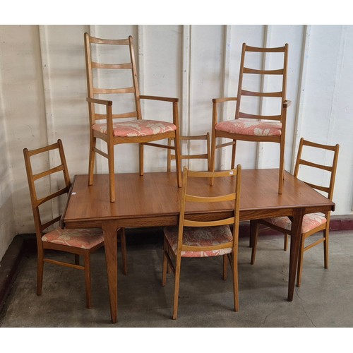 5 - A Danish teak rectangular dining table and six chairs