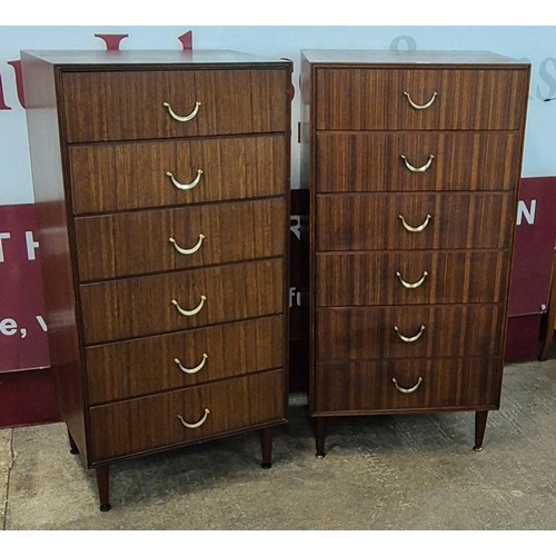 26 - A pair of Meredew afromosia chests of drawers