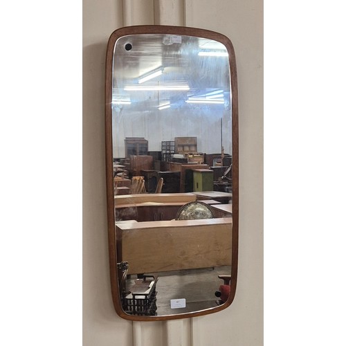 47 - A teak rectangular framed mirror