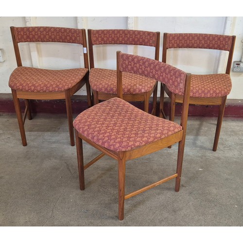 58 - A set of four teak dining chairs