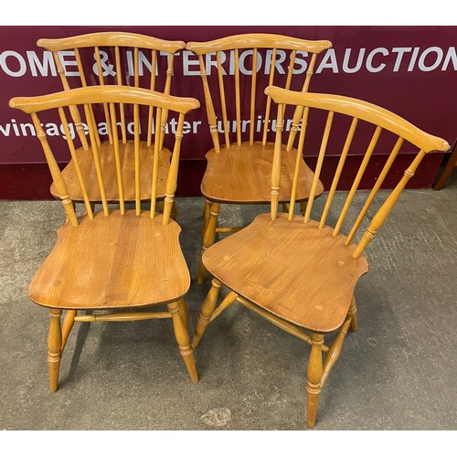 40 - A set of four Ercol Blonde elm and beech 714 model chairs