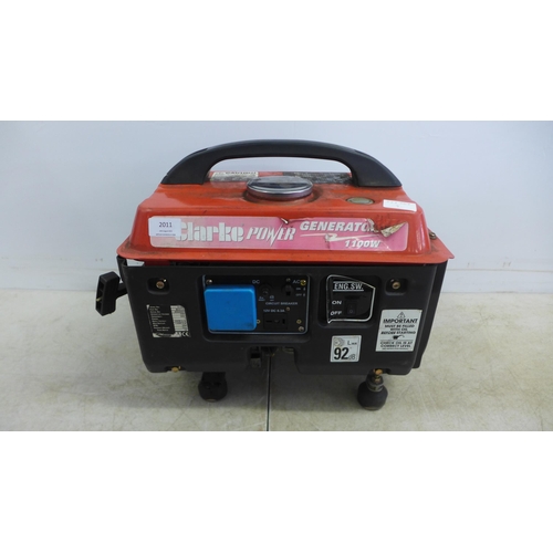 2011 - A Clarke Power G1200 generator -1100W, 240v