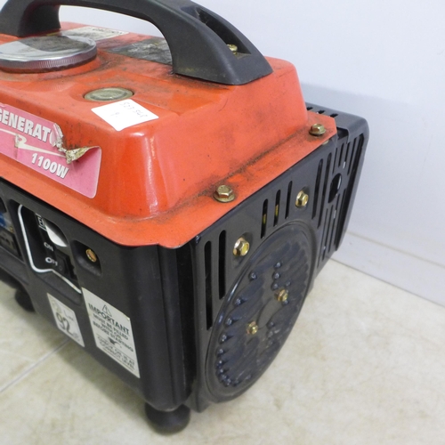 2011 - A Clarke Power G1200 generator -1100W, 240v