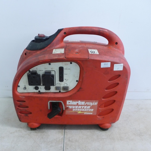 2012 - A Clarke Power IG2200A inverter generator - 2200W, 230V