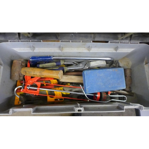 2025 - A large amount of hand tools - mostly plumbing tools including pipe bender, drill bits, tool boxes, ... 