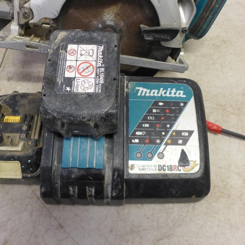 2045 - 5 Makita power tools - a DSS611 18v power saw, a DJV180 180 jigsaw and 3 drills BHP456, BHP453 and B... 