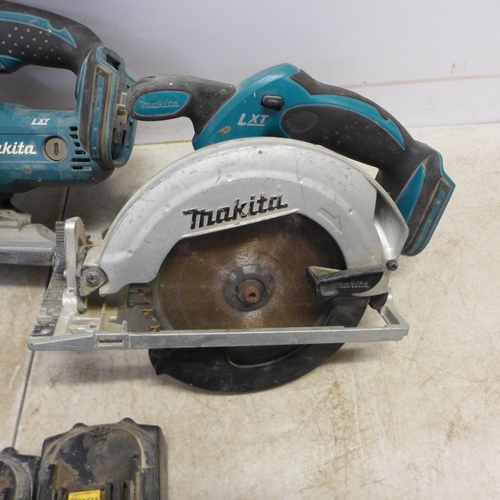 2045 - 5 Makita power tools - a DSS611 18v power saw, a DJV180 180 jigsaw and 3 drills BHP456, BHP453 and B... 