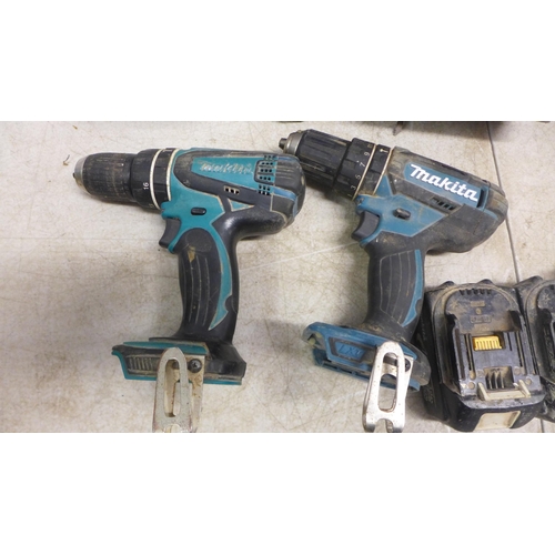 2045 - 5 Makita power tools - a DSS611 18v power saw, a DJV180 180 jigsaw and 3 drills BHP456, BHP453 and B... 