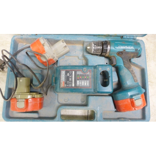 2047 - A Ryobi RE-601 industrial router, a Champion CR1010 router, a router bit set and a Makita 6280D, 14.... 