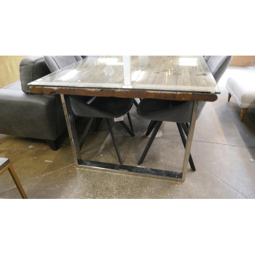 1332 - A Chennai dining table and six charcoal swivel chairs, brand new RRP £2951*This lot is subject to VA... 