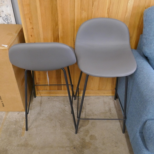 1363 - A pair of dark grey bar stools, brand new and boxed