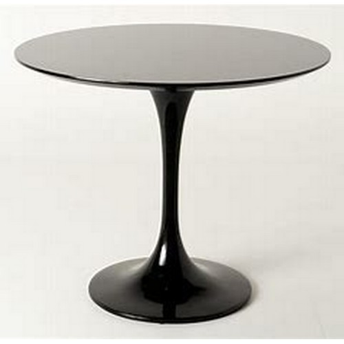 1385 - 80cm round black Tulip table, brand new