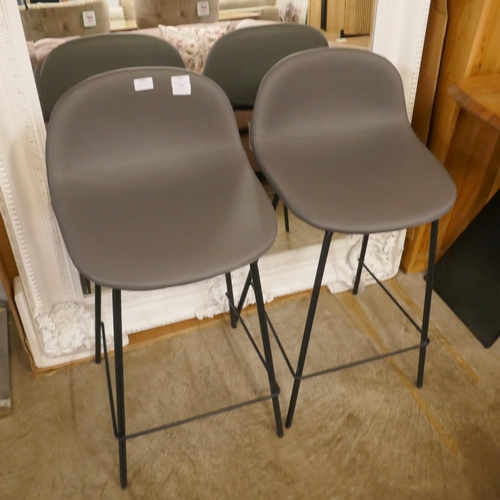 1364 - Pair of dark grey bar stools, brand new