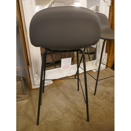 1364 - Pair of dark grey bar stools, brand new