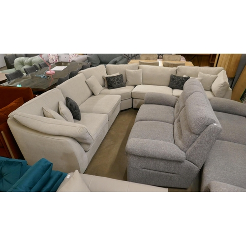 1374 - A Barker & Stonehouse grey upholstered corner sofa with contrasting scatter cushions, ex display RRP... 