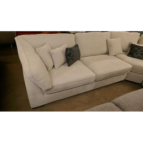 1374 - A Barker & Stonehouse grey upholstered corner sofa with contrasting scatter cushions, ex display RRP... 