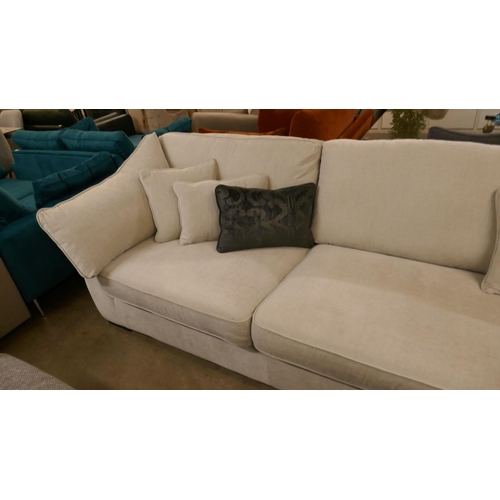 1374 - A Barker & Stonehouse grey upholstered corner sofa with contrasting scatter cushions, ex display RRP... 