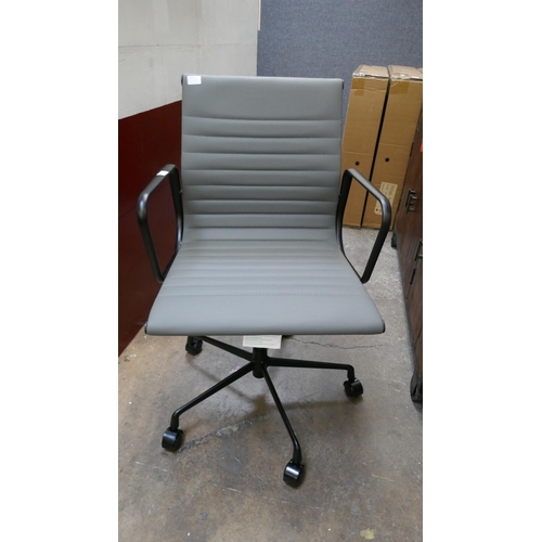 1388 - Eames style dark grey and black frame office chair, brand new