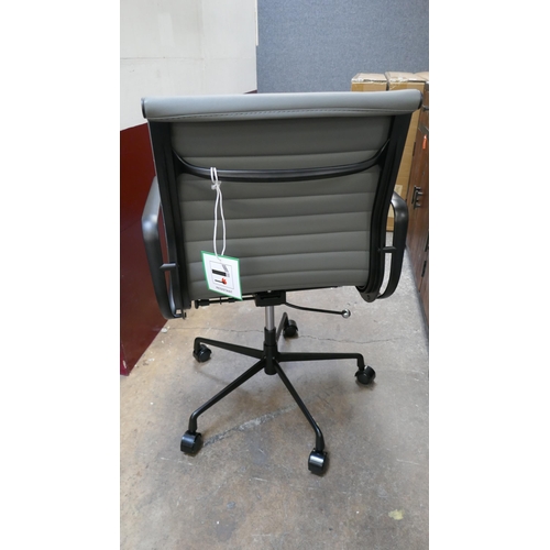 1388 - Eames style dark grey and black frame office chair, brand new