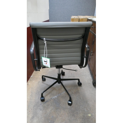 1389 - Eames style dark grey and black frame office chair, brand new