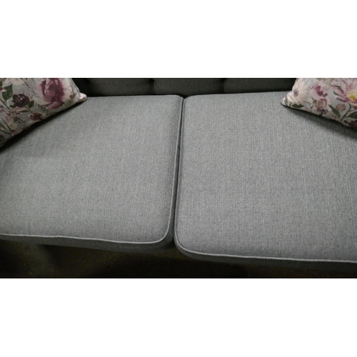 1395 - A grey weave upholstered Chesterfield three seater sofa, brand new RRP £1379