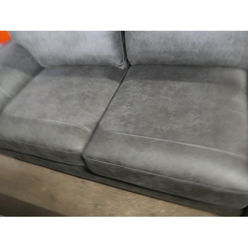 1399 - A pair of charcoal PU leather three seater sofa, brand new £1498