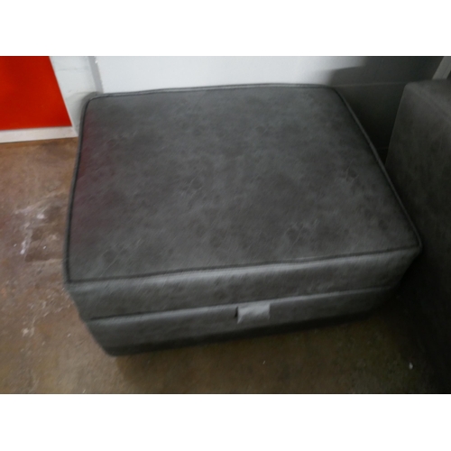 1399 - A pair of charcoal PU leather three seater sofa, brand new £1498