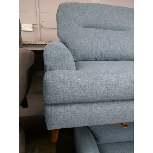 1405 - A teal upholstered three seater sofa and two seater sofa, brand new RRP £948