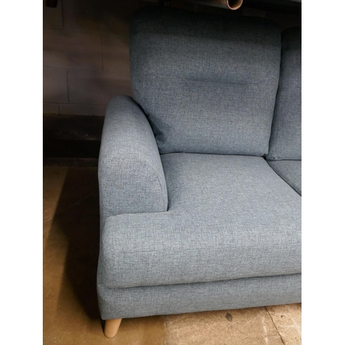 1405 - A teal upholstered three seater sofa and two seater sofa, brand new RRP £948