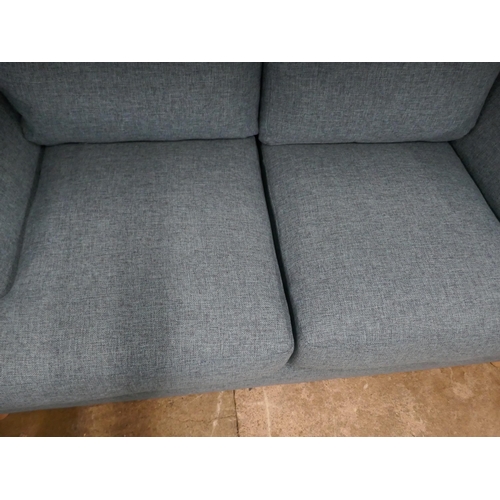 1405 - A teal upholstered three seater sofa and two seater sofa, brand new RRP £948