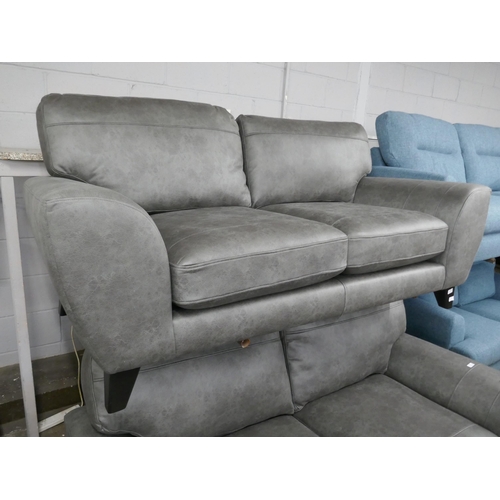 1406 - A charcoal Alcantara three seater sofa, brand new RRP £749