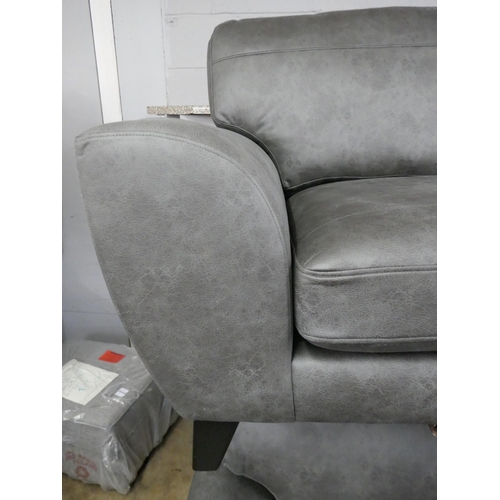 1406 - A charcoal Alcantara three seater sofa, brand new RRP £749