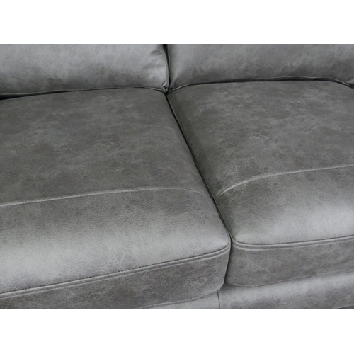 1406 - A charcoal Alcantara three seater sofa, brand new RRP £749