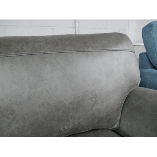 1406 - A charcoal Alcantara three seater sofa, brand new RRP £749