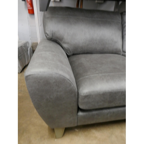 1407 - A charcoal Alcantara three seater sofa, brand new RRP £749