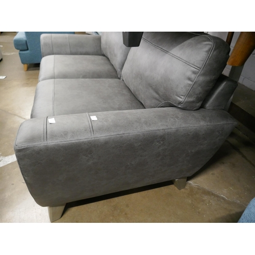 1407 - A charcoal Alcantara three seater sofa, brand new RRP £749