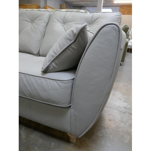 1418 - A Hoxton stone leather two seater sofa, brand new RRP £1699