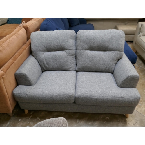 1421 - A grey weave compact two seater sofa, brand new RRP £449