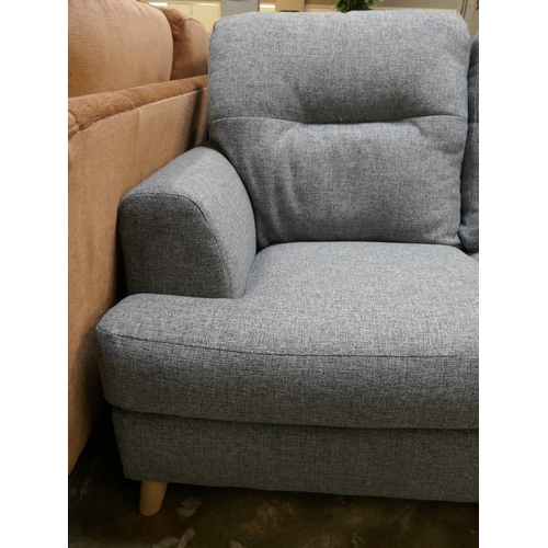 1421 - A grey weave compact two seater sofa, brand new RRP £449