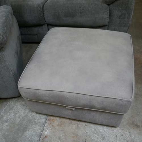 1425 - A mink Alcantara storage footstool, ex display