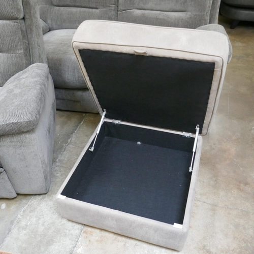 1425 - A mink Alcantara storage footstool, ex display