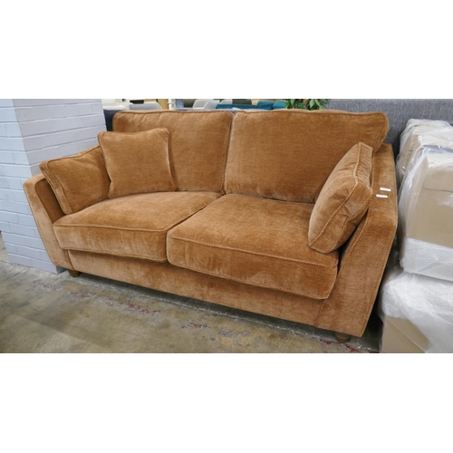 1433 - A Barker and Stonehouse terracotta textured velvet 2.5 seater sofa, brand new RRP £1035