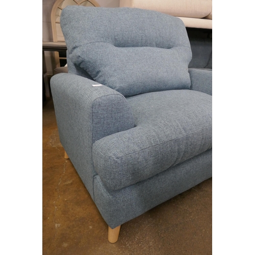 1469 - A kingfisher blue two seater sofa and armchair, brand new RRP £848