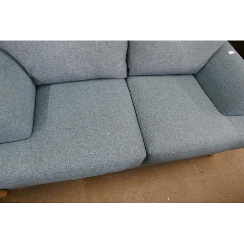 1469 - A kingfisher blue two seater sofa and armchair, brand new RRP £848